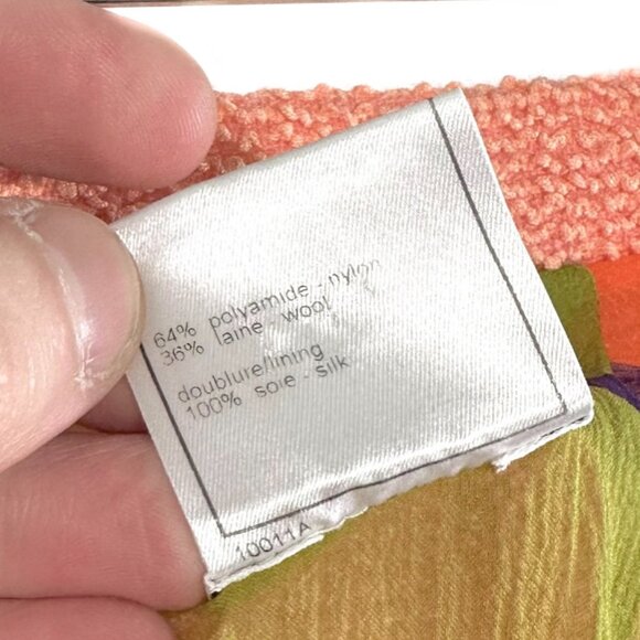 Chanel 00T Coral Chiffon Accent Tweed Skirt - Picture 7 of 8